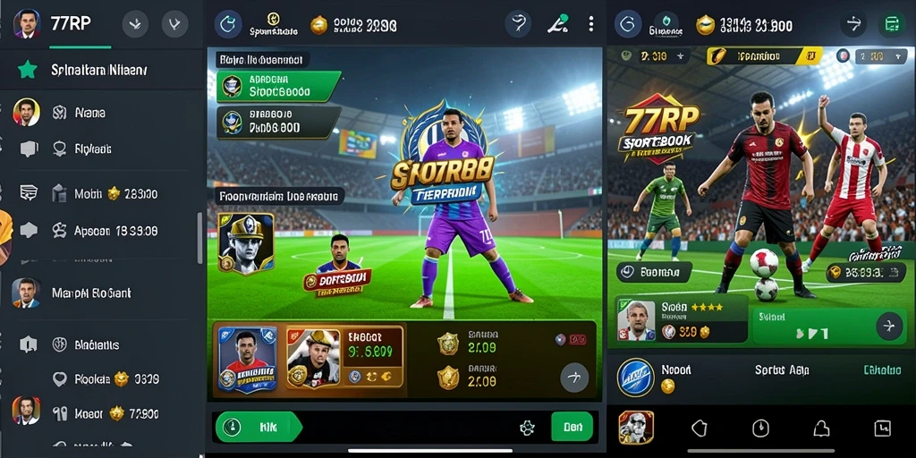 Tampilan gameplay aplikasi Sportsbook 77RP yang menarik.