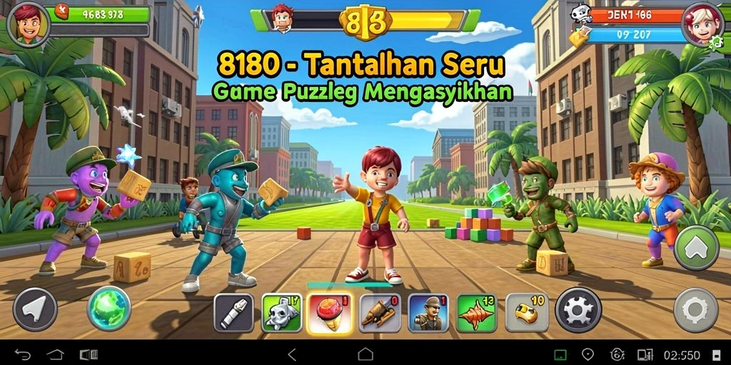 Tampilan gameplay seru puzzle 8180 dengan berbagai level menarik.