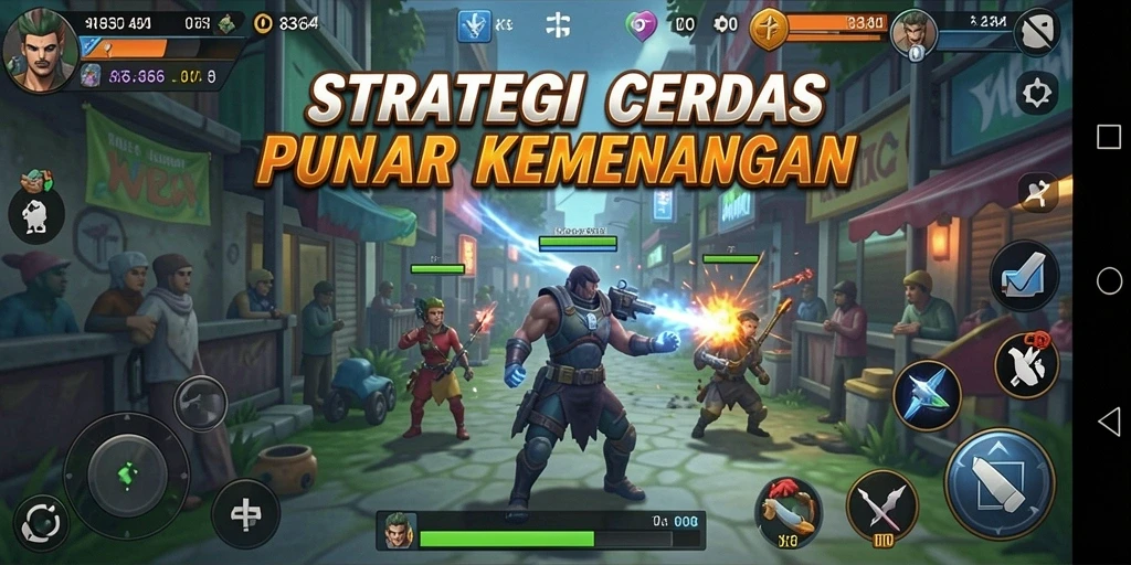 Tangkapan layar gameplay menampilkan aksi strategi mendalam di 8364.