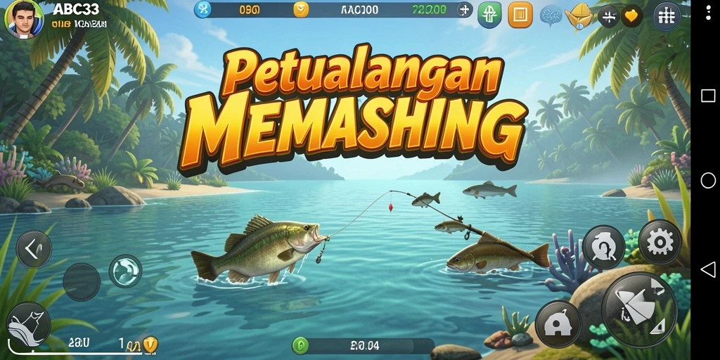 Tampilan gameplay seru saat memancing di ABC33