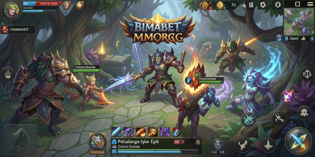 Screenshot utama BIMABET menampilkan pertarungan seru dan eksplorasi dunia MMORPG.