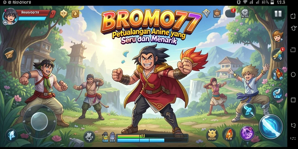 Tampilan gameplay seru BROMO77 yang membawa dunia anime ke layar Anda.