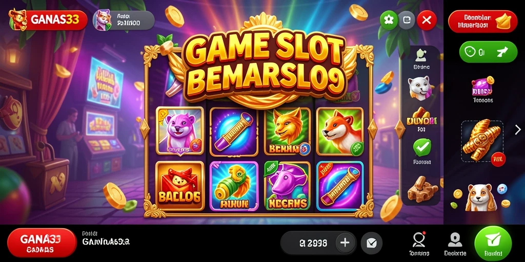 Gameplay menarik dari GANAS33 dengan simbol slot berwarna-warni.