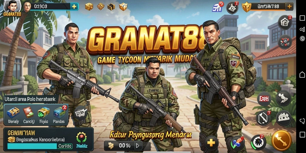 Screenshot gameplay <strong>GRANAT88</strong> yang menunjukkan pengelolaan bisnis yang cerdas.