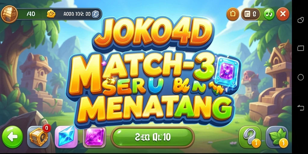 Tampilan gameplay seru dalam JOKO4D berkonsep Match-3.