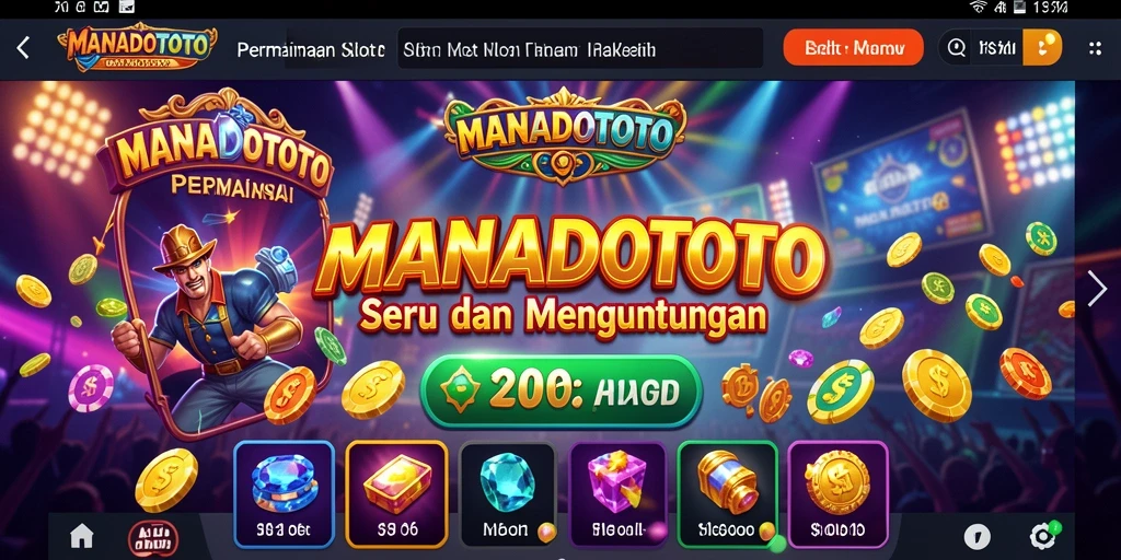 Tampilan gameplay seru di MANADOTOTO dengan pemandangan slot yang menegangkan.