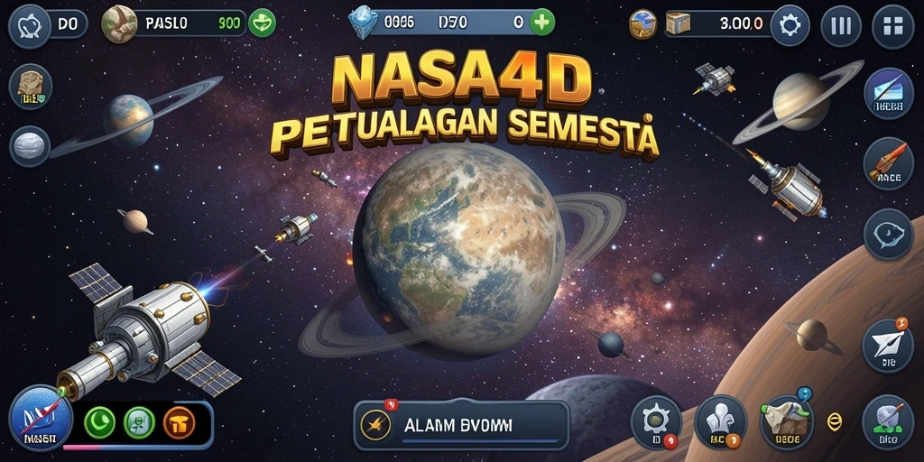 Screenshot menunjukkan gameplay menarik NASA4D dengan eksplorasi luar angkasa.