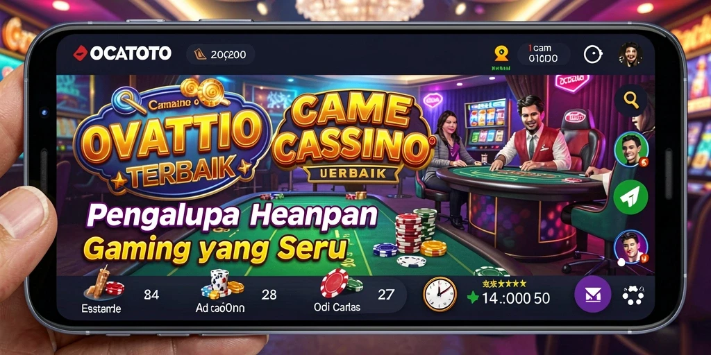 Screenshot OCATOTO menampilkan dealer profesional dalam sesi Live Casino.