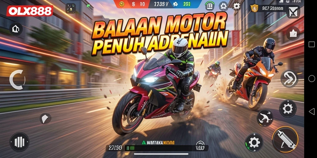Gameplay seru dan menegangkan di OLX888 dengan balapan motor.