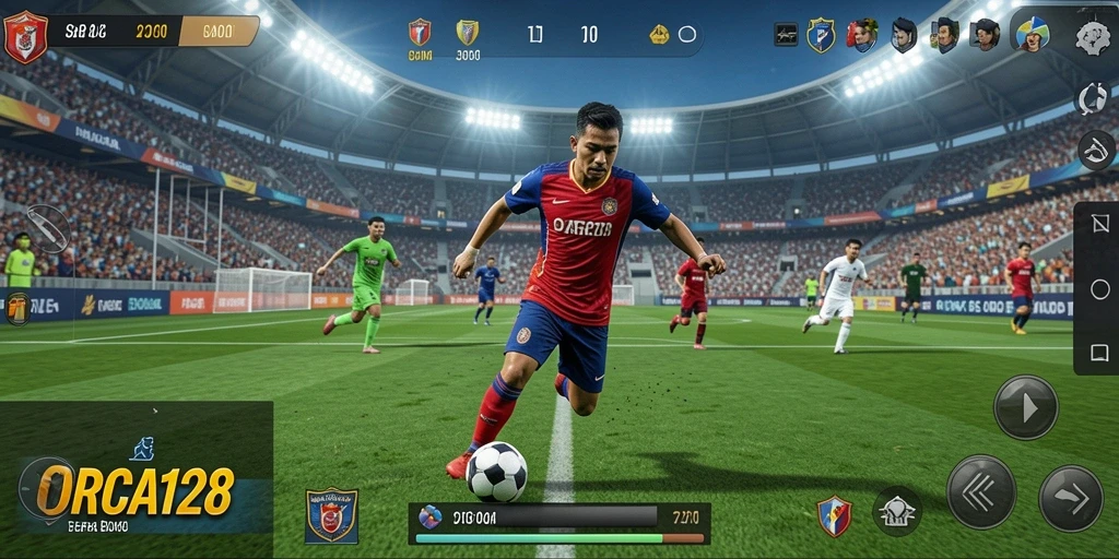 Tampilan permainan ORCA128 yang menggugah selera para penggemar sepak bola.
