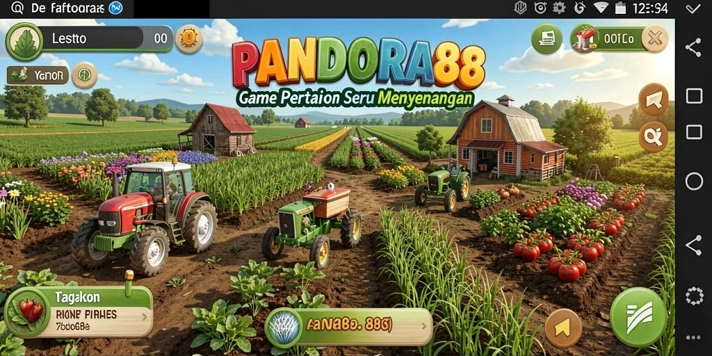 Tampilan gameplay menakjubkan dari PANDORA88 dengan suasana pertanian yang ceria.