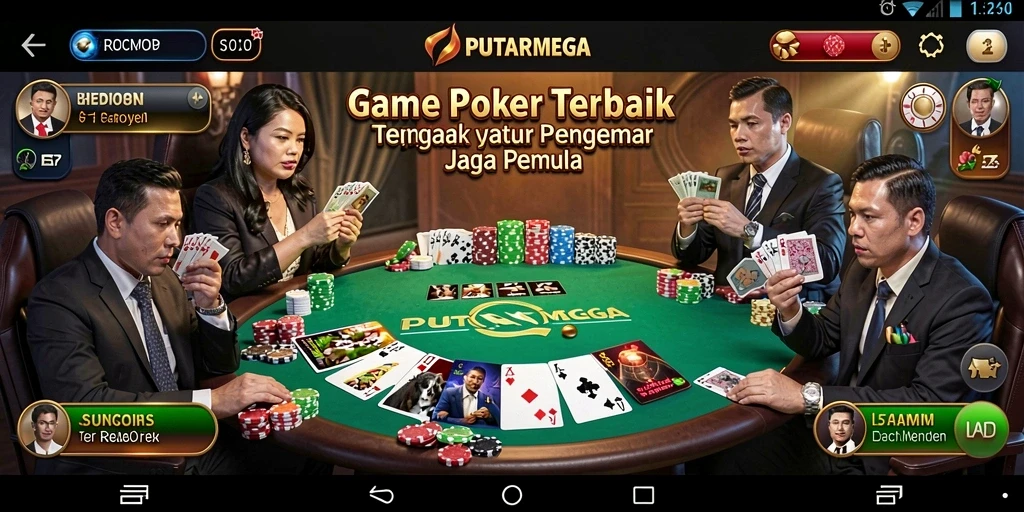 Tampilan gameplay Poker yang mendebarkan dan menarik di PUTARMEGA.