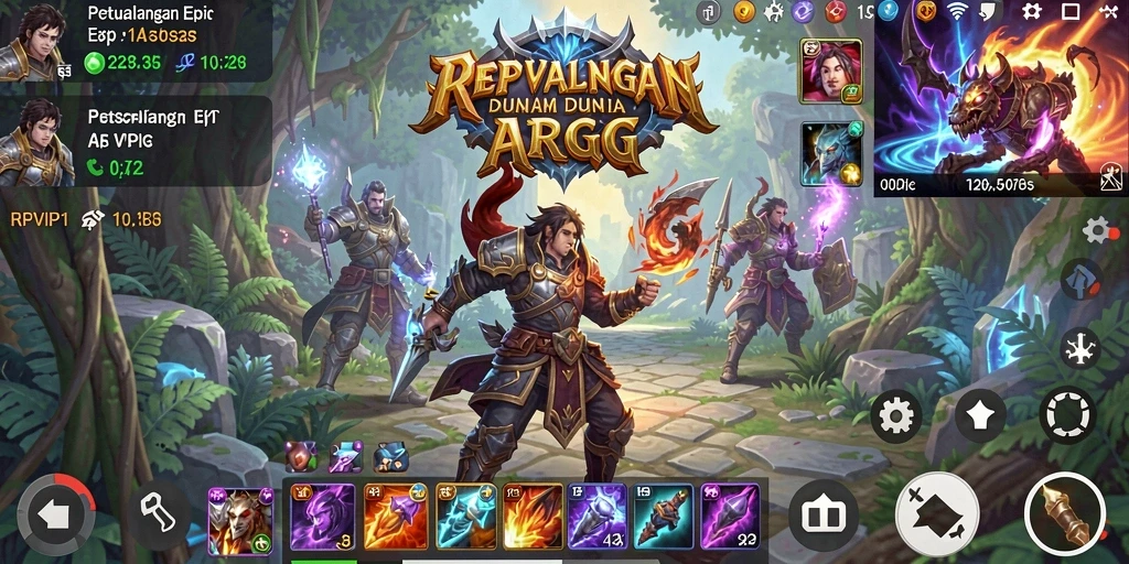 Tampilan menarik dari gameplay ARPG RPVIP1 yang epik.