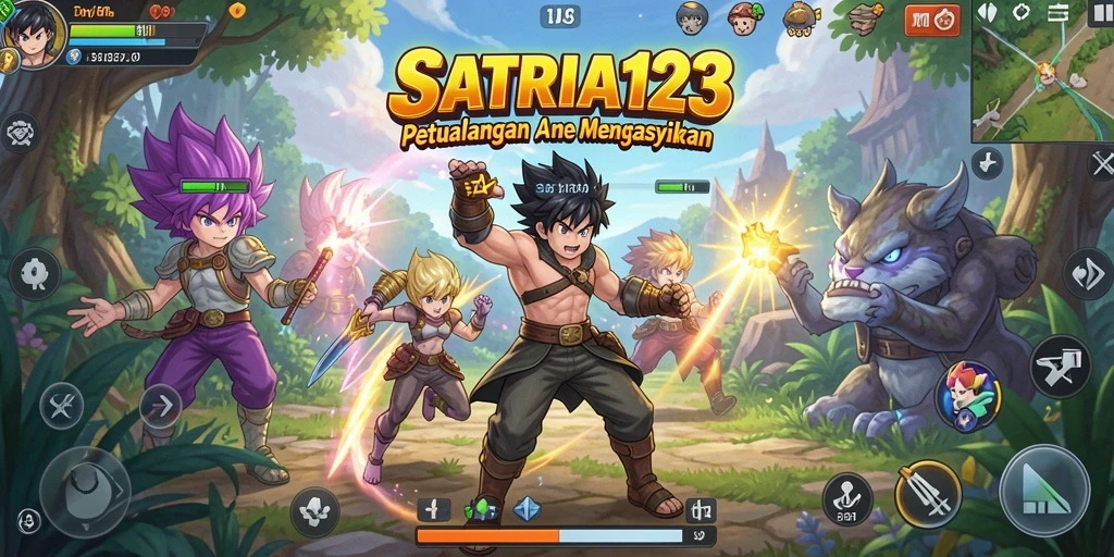 Gameplay seru dengan karakter anime ikonik yang beraksi.