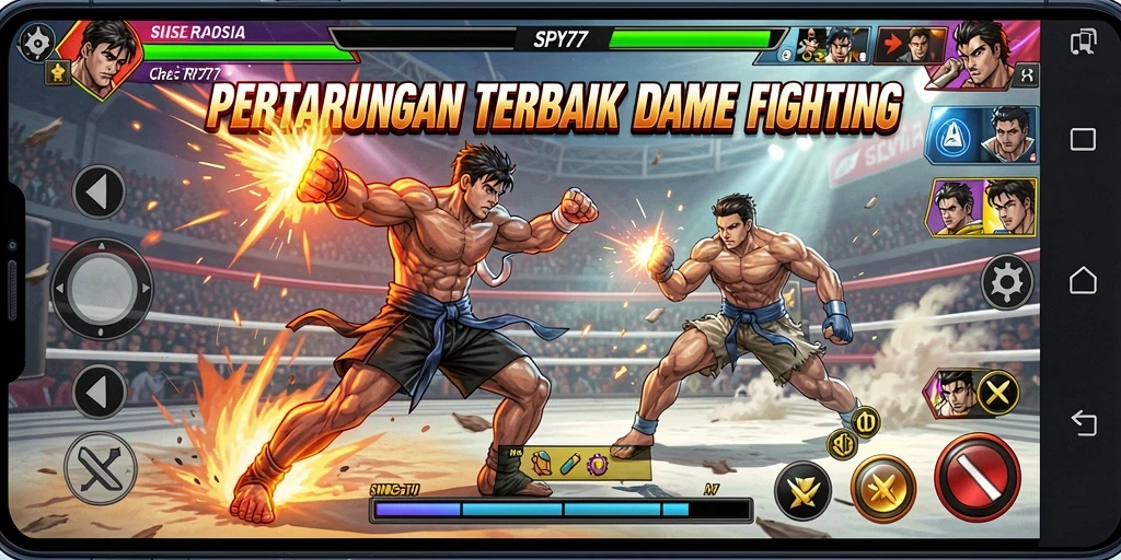 Tangkapan layar menampilkan pertarungan epik dalam SPY77.