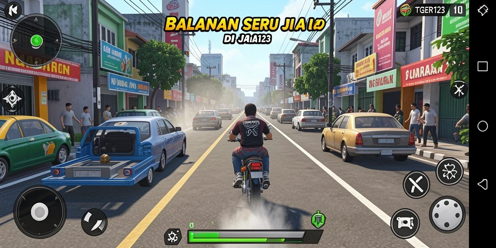 Tangkapan layar gameplay balap seru di TGER123.