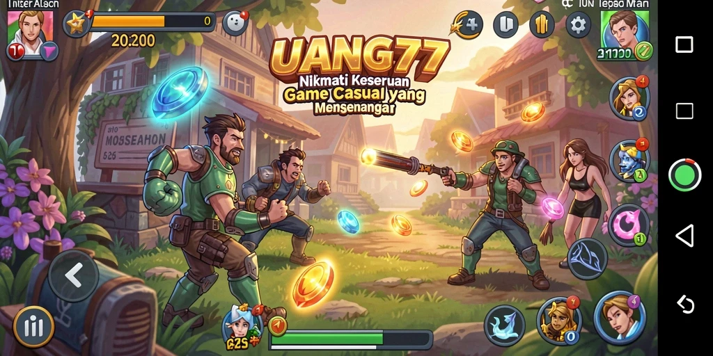 Screenshot utama UANG77 menampilkan gameplay seru dan interaktif.