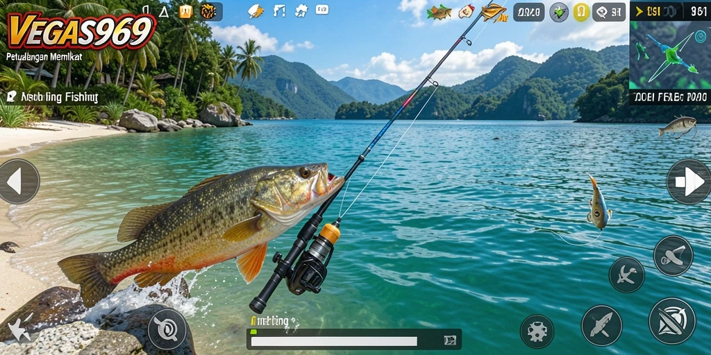 Tampilan gameplay <strong>VEGAS969</strong> yang seru dan menantang saat memancing.