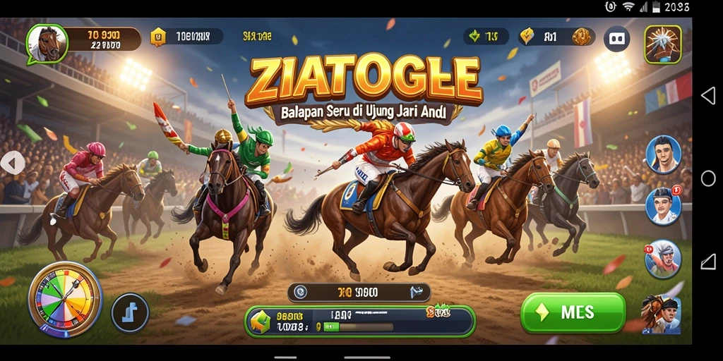 Gameplay balapan ZIATOGEL yang memukau dan penuh aksi.